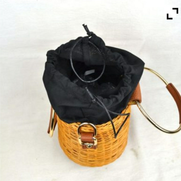 Small Wooden Wicker Crossbody Bag - Picture 2 of 6